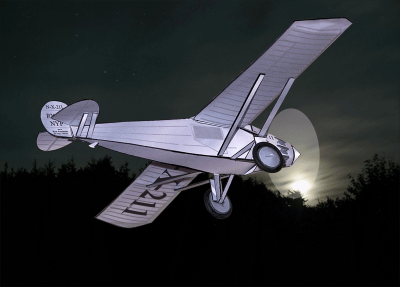 Spirit of St Louis
Un avion mythique, le premier Ã  traverser l'Atlantique le 21 mai 1927, pilotÃ© "en solitaire" par Charles Lindbergh.
L'avion Ã©tait un Ryan M-2 Ã©quipÃ© d'un moteur Wright J5. Le pilote n'avait pas de verriÃ¨re vers l'avant : un gros moteur en Ã©toile, mais surtout les rÃ©servoirs montÃ©s dans la partie supÃ©rieure de l'avion empÃ©chaient toute vison directe vers l'avant. Pour atterrir Lindbergh utilisait ... un pÃ©riscope !
Keywords: Le Spirtit of St Louis