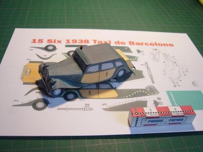 Traction taxi de Barcelone de Jean Pierre GUILLOT
Sur papier bristol A5
