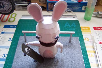 lapin crÃ©tin skateur
vue de haut
